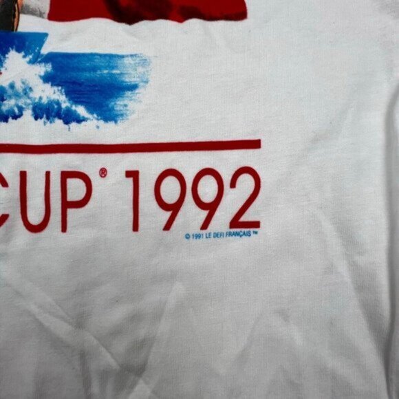 Vintage Le Defi Francais Shirt Mens Large XL White Americas Cup 1992 T Shirt - Picture 5 of 9